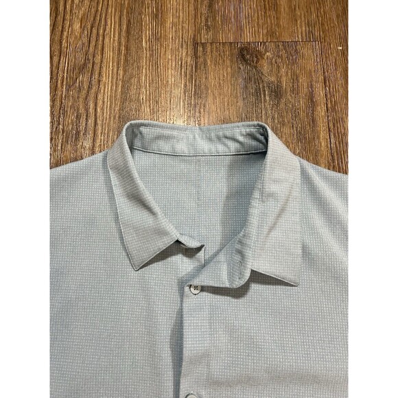Lululemon Shirt Mens XL Blue Airing Easy Short Sleeve Button Up Stretch Casual - Picture 2 of 10